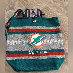 Hand woven Miami Dolphins backpack
